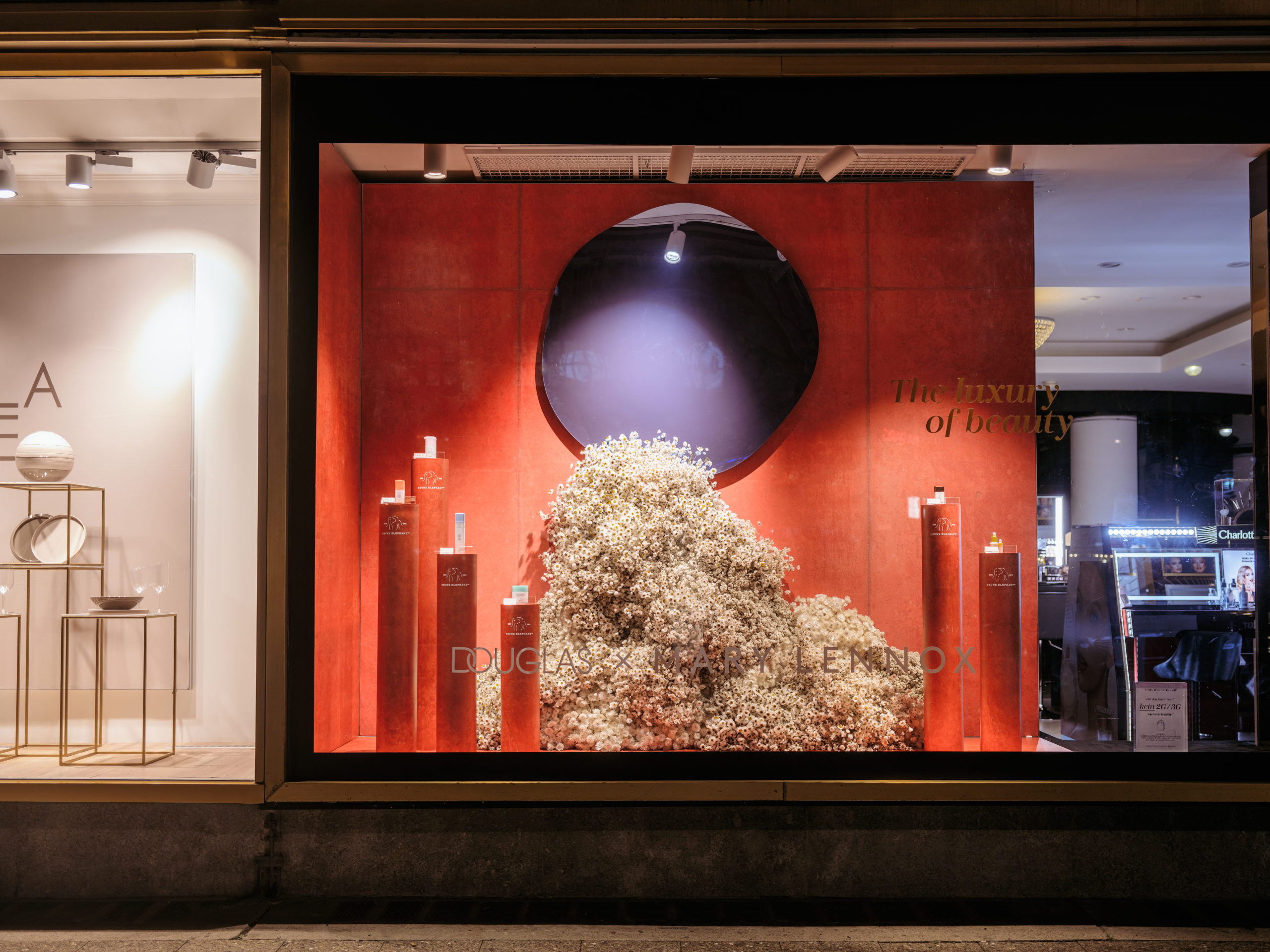 sustainable flower luxury window display